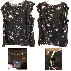 The Limited 2X Flutter Sleeve Blouse